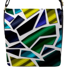 Mosaic Shapes Flap Closure Messenger Bag (s) by Vaneshart