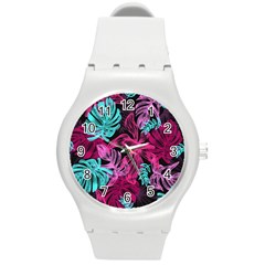 Leaves Round Plastic Sport Watch (m) by Sobalvarro