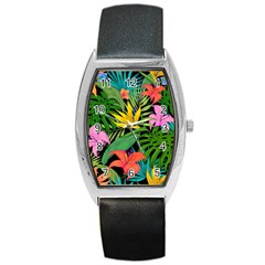 Tropical Greens Barrel Style Metal Watch by Sobalvarro