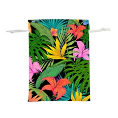 Tropical Greens Lightweight Drawstring Pouch (l) by Sobalvarro