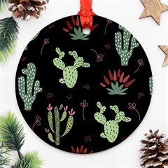 Cartoon African Cactus Seamless Pattern Ornament (round) by Vaneshart