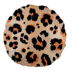 Leopard Pattern Funny Drawing Seamless Pattern Large 18  Premium Round Cushions by Vaneshart