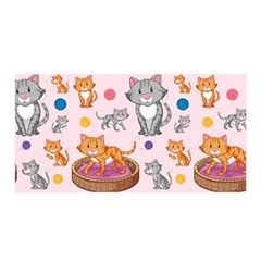 Cat Seamless Pattern Satin Wrap by Vaneshart