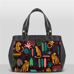 Vector Seamless Pattern With Leopards Oversize Office Handbag by Vaneshart