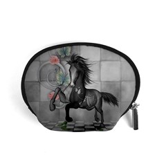 Wonderful Black And White Horse Accessory Pouch (small) by FantasyWorld7