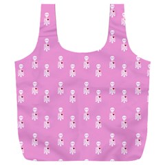 Skeleton Pink Full Print Recycle Bag (xxxl) by snowwhitegirl