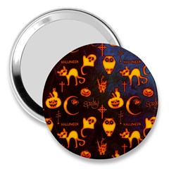 Funny Halloween Design 3  Handbag Mirrors by FantasyWorld7