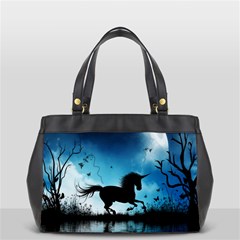 Wonderful Unicorn Silhouette In The Night Oversize Office Handbag by FantasyWorld7