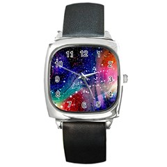 Cosmic Galaxy Stardust Square Metal Watch by trulycreative