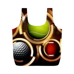 Sport Ball Tennis Golf Football Full Print Recycle Bag (m) by HermanTelo