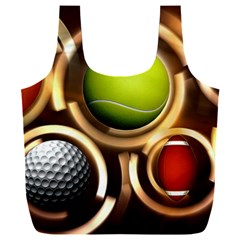 Sport Ball Tennis Golf Football Full Print Recycle Bag (xxl) by HermanTelo