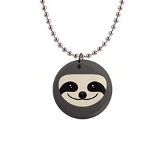 Funny Sloth 1  Button Necklace by trulycreative