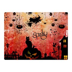 Funny Halloween Design, Cat, Pumpkin And Witch Double Sided Flano Blanket (mini)  by FantasyWorld7