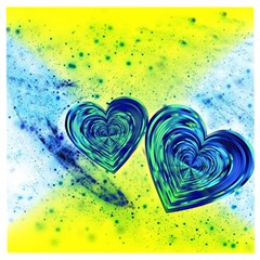 Heart Emotions Love Blue Wooden Puzzle Square