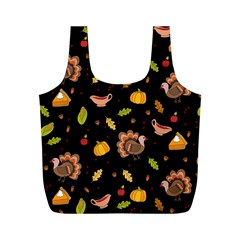 Thanksgiving Turkey Pattern Full Print Recycle Bag (m) by Valentinaart