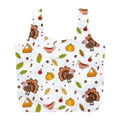 Thanksgiving Turkey Pattern Full Print Recycle Bag (l) by Valentinaart