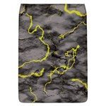 Marble light gray with green lime veins texture floor background retro neon 80s style neon colors print luxuous real marble Removable Flap Cover (L) Front