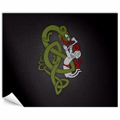 Pepe The Frog Rare Celtic Viking Norse Dragon Pattern Deus Vult Medieval Wojak Crusader Canvas 11  X 14  by snek