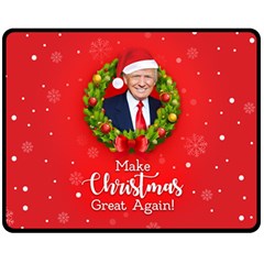 Make Christmas Great Again With Trump Face Maga Fleece Blanket (medium)  by snek