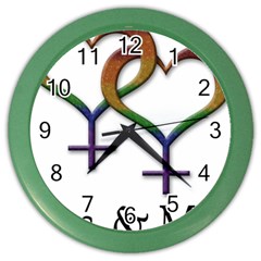 Mrs  And Mrs  Color Wall Clock by LiveLoudGraphics