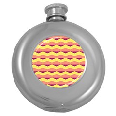 Background Colorful Chevron Round Hip Flask (5 Oz) by HermanTelo