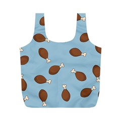 Turkey Leg Pattern - Thanksgiving Full Print Recycle Bag (m) by Valentinaart