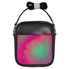 Effet Galaxy Rose/vert Girls Sling Bag by kcreatif