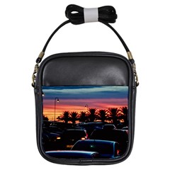 Urban Sunset Scene, Punta Del Este   Uruguay Girls Sling Bag by dflcprintsclothing