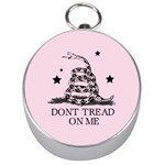 Gadsden Flag Don t tread on me Light Pink and Black Pattern with american stars Silver Compasses Front