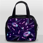 Retrowave Aesthetic vaporwave retro memphis pattern 80s design geometrical shapes futurist pink blue 3D Classic Handbag (Two Sides) Front