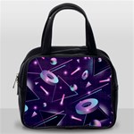 Retrowave Aesthetic vaporwave retro memphis pattern 80s design geometrical shapes futurist pink blue 3D Classic Handbag (Two Sides) Back