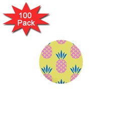 Summer Pineapple Seamless Pattern 1  Mini Buttons (100 Pack)  by Sobalvarro