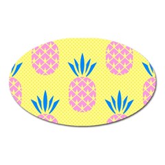 Summer Pineapple Seamless Pattern Oval Magnet by Sobalvarro