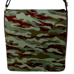 Brown And Green Camo Flap Closure Messenger Bag (s) by McCallaCoultureArmyShop