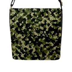 Dark Green Camouflage Army Flap Closure Messenger Bag (l) by McCallaCoultureArmyShop