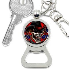 Confederate Flag Usa America United States Csa Civil War Rebel Dixie Military Poster Skull Bottle Opener Key Chain by Sapixe