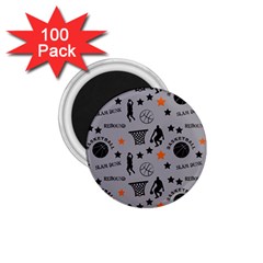 Slam Dunk Basketball Gray 1 75  Magnets (100 Pack)  by mccallacoulturesports