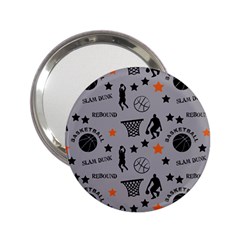 Slam Dunk Basketball Gray 2 25  Handbag Mirrors by mccallacoulturesports