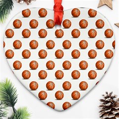 Orange Basketballs Heart Ornament (two Sides) by mccallacoulturesports