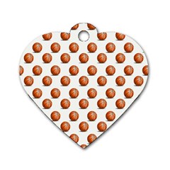 Orange Basketballs Dog Tag Heart (one Side) by mccallacoulturesports