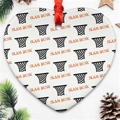 Slam Dunk Baskelball Baskets Ornament (heart) by mccallacoulturesports