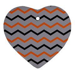 Basketball Thin Chevron Heart Ornament (two Sides) by mccallacoulturesports