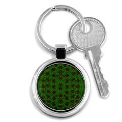 Rose Stars So Beautiful On Green Key Chain (round) by pepitasart