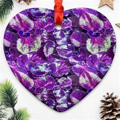 Botanical Violet Print Pattern 2 Ornament (heart) by dflcprintsclothing