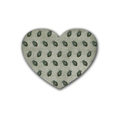 Army Green Hand Grenades Rubber Coaster (heart)  by McCallaCoultureArmyShop