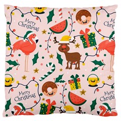 Colorful Funny Christmas Pattern Large Flano Cushion Case (two Sides)