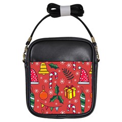 Colorful Funny Christmas Pattern Girls Sling Bag by Vaneshart