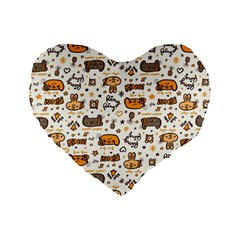 Animal Patterns Safari Standard 16  Premium Heart Shape Cushions by Vaneshart