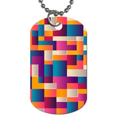 Abstract Geometry Blocks Dog Tag (one Side) by Bajindul