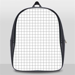 Aesthetic Black And White Grid Paper Imitation School Bag (xl) by genx